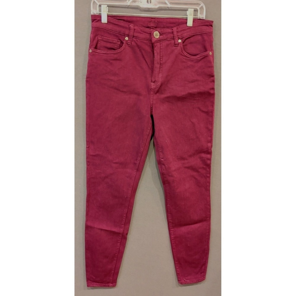 KUT‎ From The Kloth Fab Ab Ankle Skinny Jeans Women's 8 High Rise Burgundy
